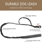 Tactical Dog Collar & Leash Set - Heavy Duty Training Collar with Matching Leash for Large Dogs - Adjustable Nylon Walking Set - Black Size L
