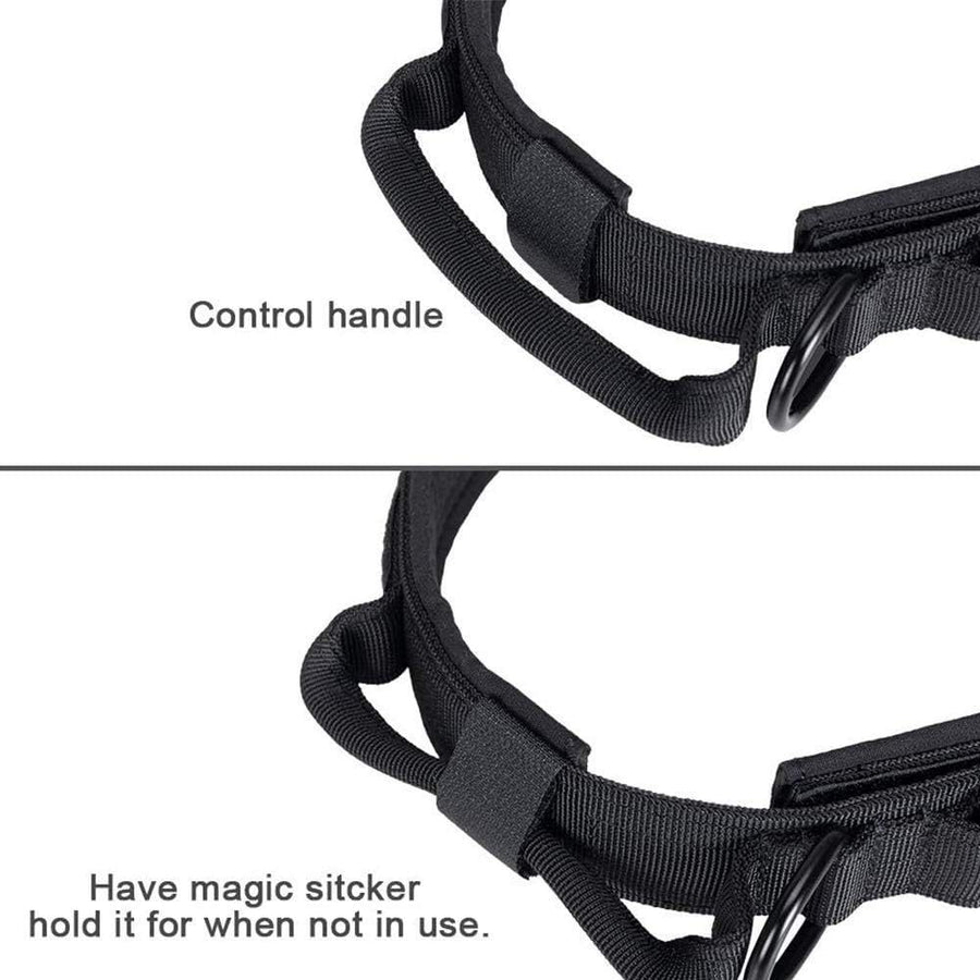 Tactical Dog Collar & Leash Set - Heavy Duty Training Collar with Matching Leash for Large Dogs - Adjustable Nylon Walking Set - Black Size L