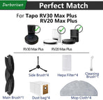 Replacement Accessory Kit Compatible with Tapo RV30 Series - 2 Side Brushes + 2 Filters + 2 Mop Pads + 4 Dust Bags - 10-Piece Set for Robot Vacuum