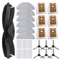 Replacement Accessory Kit Compatible with Tapo RV30 Series - 1 Main Brush + 6 Side Brushes + 6 Filters + 6 Mop Pads + 6 Dust Bags - 25-Piece Set for Robot Vacuum