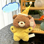 Goodnight Series Plush Toy - Soft Cuddly Animal Doll for Desk Decoration - Soothing Palm-Sized Stuffed Companion - Bear