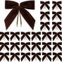 Velvet Butterfly Bow Decoration 24-Pack - Gift Wrapping Wedding Party Home Decor Christmas Tree Ornament - 2.5cm/9x9cm - Black Coffee