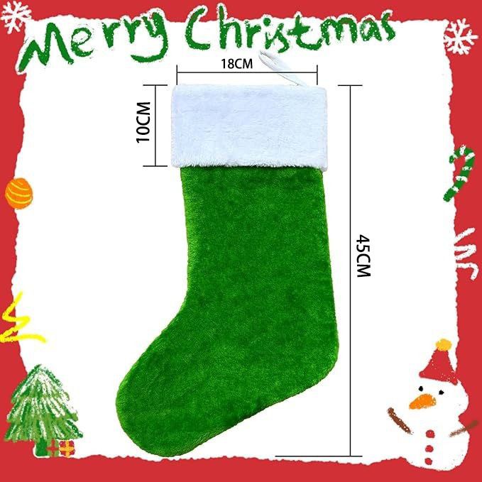 Christmas Stocking Decoration 2-Pack - Soft Plush Hanging Stocking for Fireplace Mantel Wall Door - Festive Holiday Xmas Tree Ornament Gift Bag - Pink