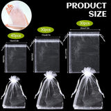 100 Pcs White Organza Bags Bulk Sheer Mesh Gift with Drawstring for Wedding Party Supplies Eid Mubarak Candy Fruit Jewelry(4 x 6 In, 7 9 8 12 In)  4 In - Side View