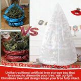 9.84 ft Upright Christmas Tree Storage Bag White Extra Large Jumbo Removal Disposal with Zipper Drawstring Waterproof Tear Proof Cover for Xmas Daily Home - Side View