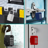 Petluno Padlock Numbers, 4-Digit Combination Lock, Weatherproof Lock for Outdoor Use (Black and Red) 2 Pieces, A-black&red 2P - 45-Degree Angle