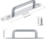 2 pieces sliding door handles, split door handles, sliding door handle with stainless steel plate, cabinet door handle, shed door handles, garden door handles (192 mm) 192MM