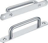 2 pieces sliding door handles, split door handles, sliding door handle with stainless steel plate, cabinet door handle, shed door handles, garden door handles (192 mm) 192MM - Side View