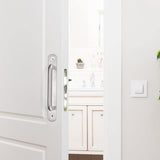2 pieces sliding door handles, split door handles, sliding door handle with stainless steel plate, cabinet door handle, shed door handles, garden door handles (192 mm) 192MM - Rear View