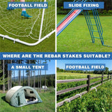 Ground Stakes, Tent Nails, Ground Anchors Garden Staples Steel Galvanized Pegs, Heavy Duty U Landscape Pins for Camping Tents Trampoline Canopies Sheds Ports Gardening 12 Inch 6pack - Rear View