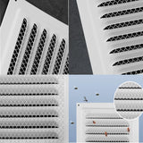 2pcs Attic Vent Soffit Vent Aluminum Wall Vent Metal Shed Vent Square Vent Louver Vent Grille with Built-in Insect Screen for Exterior Door House Attic Garage Ceiling (White 8" x 8"-2 Pack)