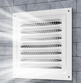 2pcs Attic Vent Soffit Vent Aluminum Wall Vent Metal Shed Vent Square Vent Louver Vent Grille with Built-in Insect Screen for Exterior Door House Attic Garage Ceiling (White 8