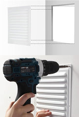 2pcs Attic Vent Soffit Vent Aluminum Wall Vent Metal Shed Vent Square Vent Louver Vent Grille with Built-in Insect Screen for Exterior Door House Attic Garage Ceiling (White 8
