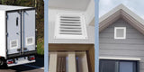 2pcs Attic Vent Soffit Vent Aluminum Wall Vent Metal Shed Vent Square Vent Louver Vent Grille with Built-in Insect Screen for Exterior Door House Attic Garage Ceiling (White 8" x 8"-2 Pack)