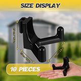10 Pcs Tool Hook for Shed Accessories, Plastic ABS Tool Hooks Compatible with Lifetime Shed 60305 60118 60127 60138 60141 Etc Not Work on Any Sheds with Horizontal Siding (Black) - Front View