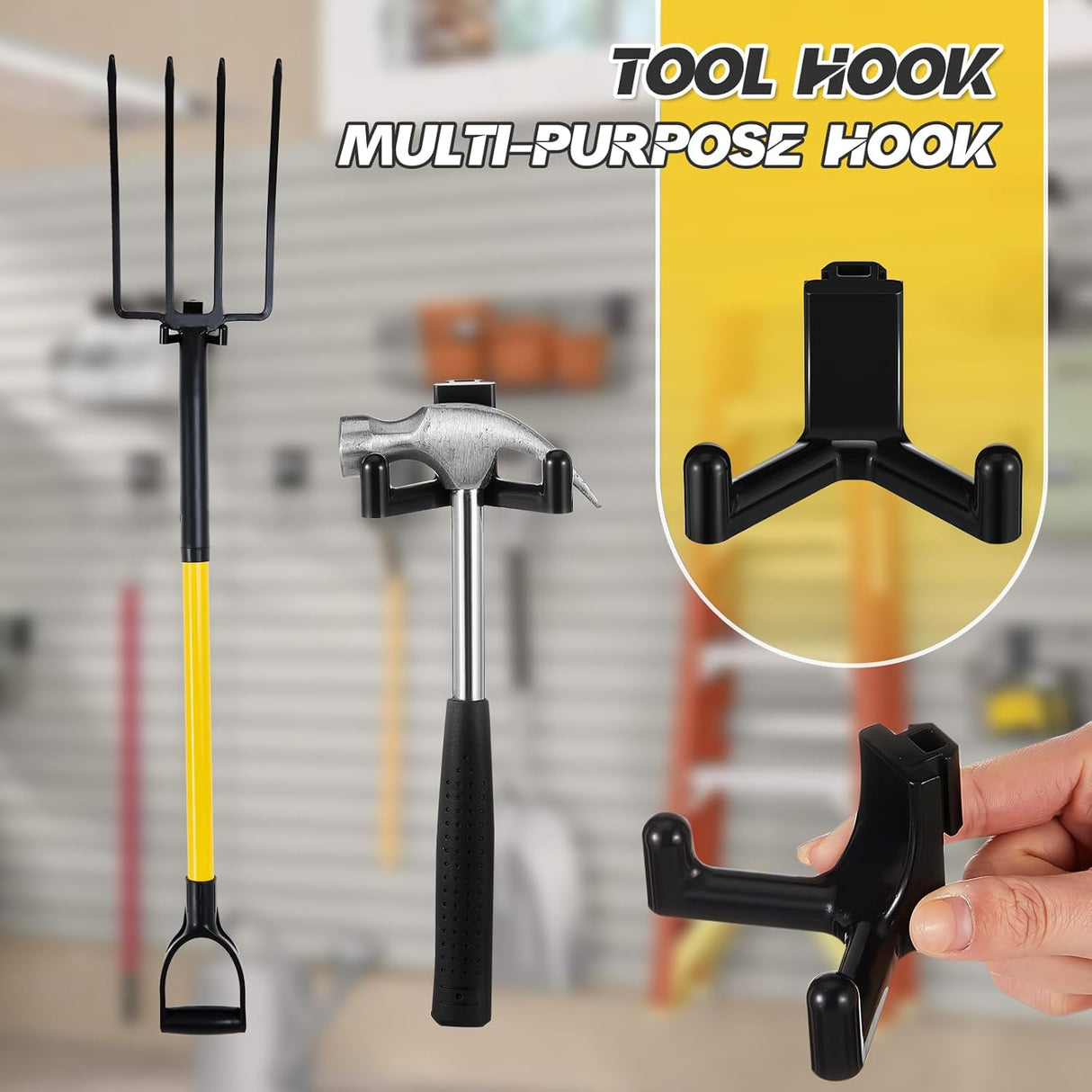 10 Pcs Tool Hook for Shed Accessories, Plastic ABS Tool Hooks Compatible with Lifetime Shed 60305 60118 60127 60138 60141 Etc Not Work on Any Sheds with Horizontal Siding (Black)