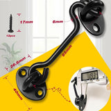 3-inch Heavy Duty Hook and Eye Latch - 1x Barn Door Lock, 4X Mounting Screws - Stainless Steel Hooks for Door, Windows, Sheds, Fences, Gates, Closets, Cabinets - Front View