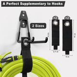 Garage Hooks, 20-Pack Steel Accessories for Organization and Storage, Heavy Wall Mount Duty Hooks with Anti-Slip Coating Hanging Ladder, Bike, Power Tools More Tools, Black - - Side View