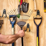 Garage Hooks, 20-Pack Steel Accessories for Organization and Storage, Heavy Wall Mount Duty Hooks with Anti-Slip Coating Hanging Ladder, Bike, Power Tools More Tools, Black - - Rear View