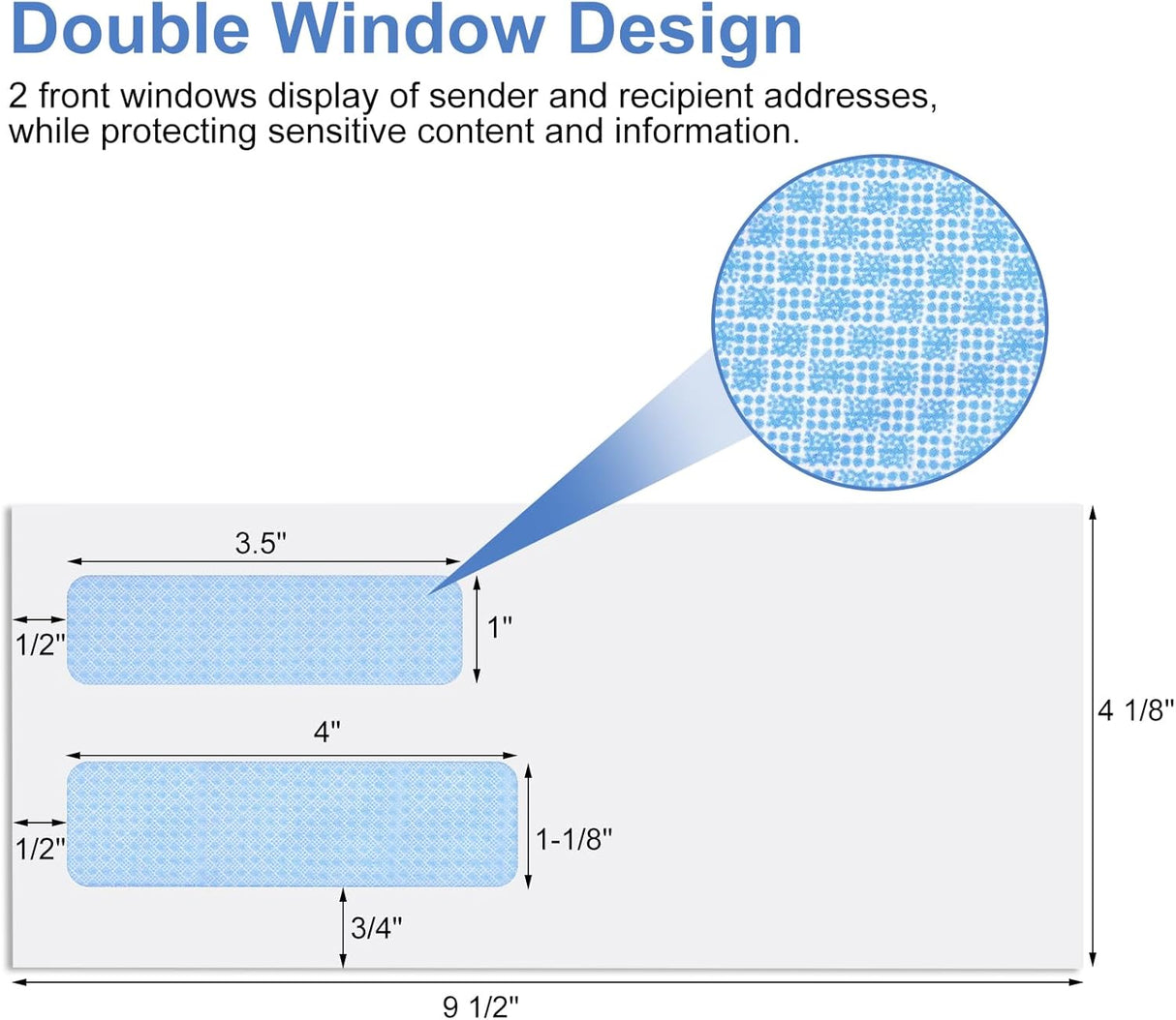 #10 Window Envelopes 72P, Double Self Seal for Invoices, Statements and Business Checks, Size 4-1/8 x 9-1/2 Inches (White) -