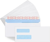#10 Window Envelopes 72P, Double Self Seal for Invoices, Statements and Business Checks, Size 4-1/8 x 9-1/2 Inches (White) - - Rear View