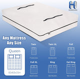 Mattress Bags for Moving and Storage with 8 Handles - Cover Heavy Duty, Strong Zipper Closure, Supplies & Bag Semi-Transparent, Queen - Front View