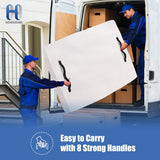 Mattress Bags for Moving and Storage with 8 Handles - Cover Heavy Duty, Strong Zipper Closure, Supplies & Bag Semi-Transparent, Queen - Side View