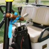Magnetic Golf Cart Clamp - Aluminium Alloy Accessory - Fits Ring Sizes 30-70 - Strong Magnetic Clamp - Suitable for Golf, Barbecue, Fishing and Outdoor Use (2-pack - Black + Blue) - Front View