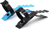 Magnetic Golf Cart Clamp - Aluminium Alloy Accessory - Fits Ring Sizes 30-70 - Strong Magnetic Clamp - Suitable for Golf, Barbecue, Fishing and Outdoor Use (2-pack - Black + Blue) - Top-Down View