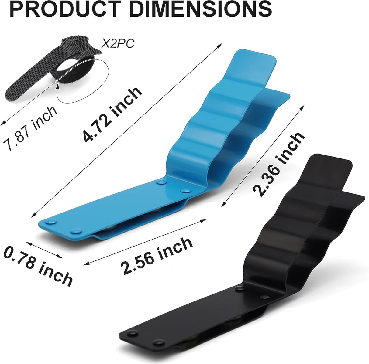Magnetic Golf Cart Clamp - Aluminium Alloy Accessory - Fits Ring Sizes 30-70 - Strong Magnetic Clamp - Suitable for Golf, Barbecue, Fishing and Outdoor Use (2-pack - Black + Blue)