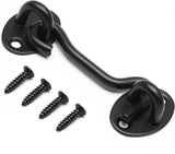 Biaungdo Heavy Duty Hook and Eye Latch, 3 Inch Black Privacy Hook Barn Door Lock Easy Lock, Stainless Steel Gate Latch for Doors/Windows/Sheds/Gates/Fences/Closets/Cabinets, 1 Pack - Close-Up Angle
