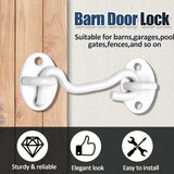 Biaungdo Heavy Duty Hook and Eye Latch, 3 Inch White Privacy Hook Barn Door Lock Easy Lock, Stainless Steel Gate Latch for Doors/Windows/Sheds/Gates/Fences/Closets/Cabinets, 1 Pack - Side View