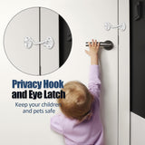 Biaungdo Heavy Duty Hook and Eye Latch, 3 Inch White Privacy Hook Barn Door Lock Easy Lock, Stainless Steel Gate Latch for Doors/Windows/Sheds/Gates/Fences/Closets/Cabinets, 1 Pack - 45-Degree Angle