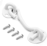 Biaungdo Heavy Duty Hook and Eye Latch, 3 Inch White Privacy Hook Barn Door Lock Easy Lock, Stainless Steel Gate Latch for Doors/Windows/Sheds/Gates/Fences/Closets/Cabinets, 1 Pack - Close-Up Angle