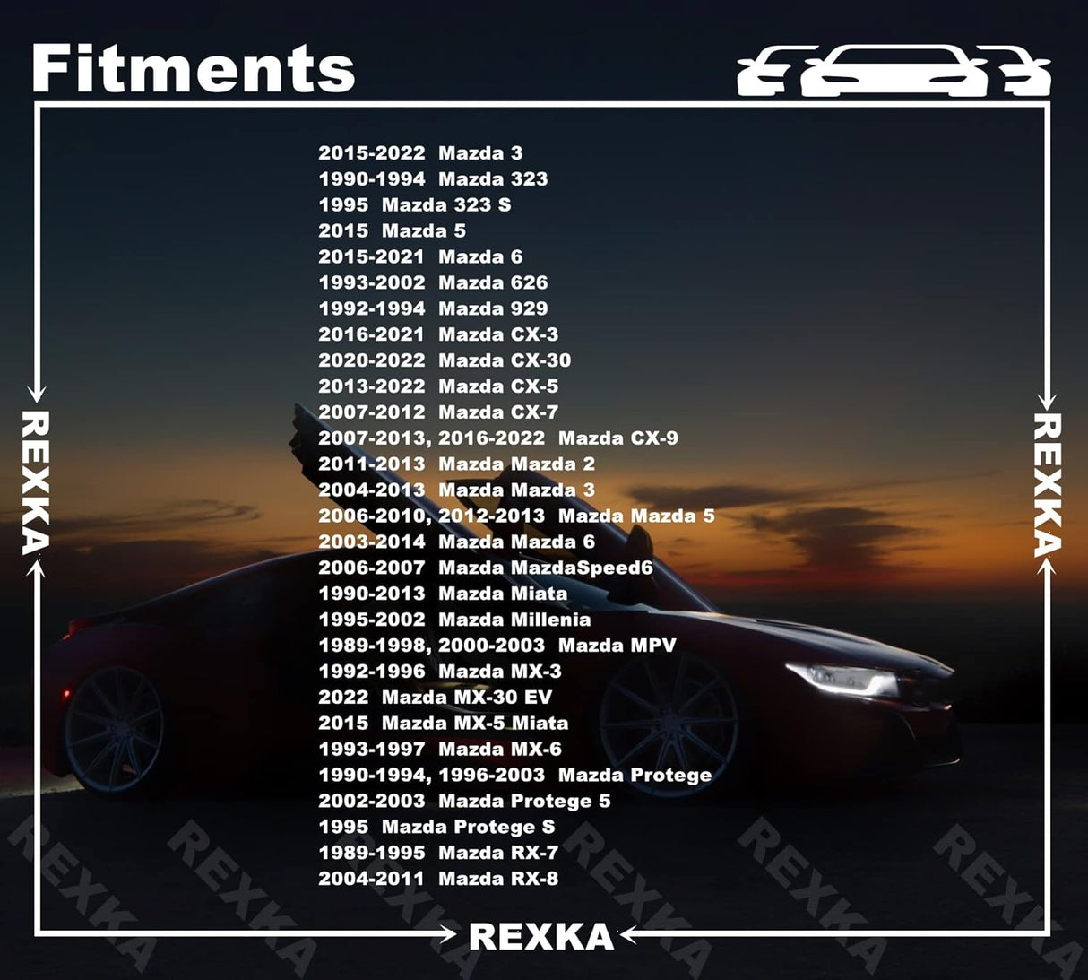 Rexka 20pcs Quarter Trim Panel Retainer Clip GJ2168885B02 for Mazda 6 Mazda 3 2 5 626 CX-3 CX-30 CX-5 CX-7 CX-9 Miata Millenia MPV MX-5 MX-6 Protege