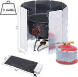 Outdoor Stove Windscreen Ultra light Aluminum foldable Camping Stove Windshield with Carrying bag for Butane Stoves Picnic (8 Plates) - Side View