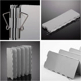 Outdoor Stove Windscreen Ultra light Aluminum foldable Camping Stove Windshield with Carrying bag for Butane Stoves Picnic (8 Plates) - Top-Down View
