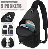 Crossbody Bags for Women Men Trendy Sling Bag Backpack Casual Chest Bag with Convertible Shoulder Strap - Side View