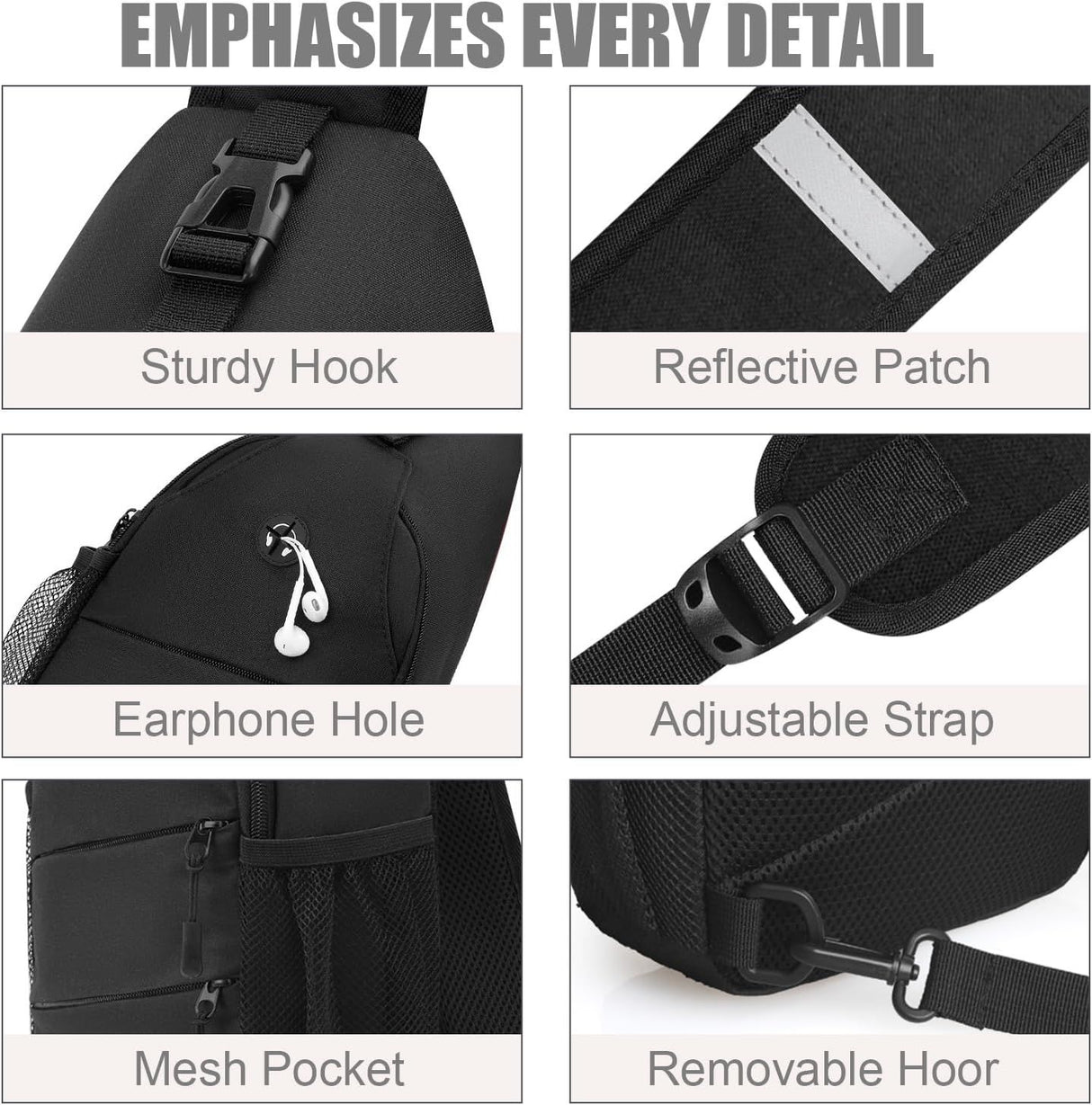 Crossbody Bags for Women Men Trendy Sling Bag Backpack Casual Chest Bag with Convertible Shoulder Strap