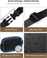Fanny Packs for Women Cross Body Bag Waterproof Belt Bag with Adjustable Strap and Zipper Back Pocket Small Crossbody Bags Fashion Waist Packs for Workout Travelling(Black) - Rear View