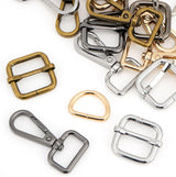 Purse Hardware Heavy Duty Swivel Snap Hooks D Rings and Slide Buckles for Bag Making Handbag Craft - Top-Down View