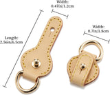 2Pcs Vachetta Leather D Rings for Purse,Undamaged D Rings Connector Purse Making Supplies - Front View