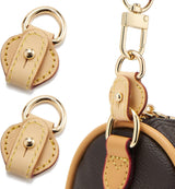 2Pcs Vachetta Leather D Rings for Purse,Undamaged D Rings Connector Purse Making Supplies - Side View