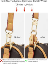 2Pcs Vachetta Leather D Rings for Purse,Undamaged D Rings Connector Purse Making Supplies - Top-Down View