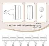 6 Sets Metal Overalls Buckles,Metal Suspender Buckle Overall Clips with Adjustable Tri Glide Slide Buckle Buttons