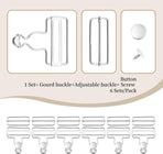 6 Sets Metal Overalls Buckles,Metal Suspender Buckle Overall Clips with Adjustable Tri Glide Slide Buckle Buttons