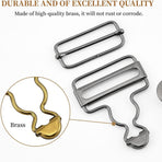 6 Sets Metal Overalls Buckles,Metal Suspender Buckle Overall Clips with Adjustable Tri Glide Slide Buckle Buttons