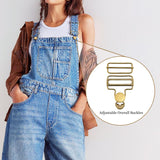 6 Sets Metal Overalls Buckles,Metal Suspender Buckle Overall Clips with Adjustable Tri Glide Slide Buckle Buttons - 45-Degree Angle