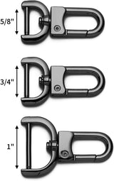 4pcs Detachable Snap Hook Swivel Clasp with Screw Bag Purse Strap Hardware Replacement,Gunmetal1 - Front View