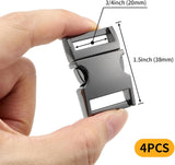4Pcs Metal Side Release Buckle Clips for Straps Webbing Paracord Bracelet Dog Collar Backpack Belt - Side View